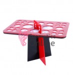 Suport pentru pensule de make-up 26 lacasuri Rosu cu Alb